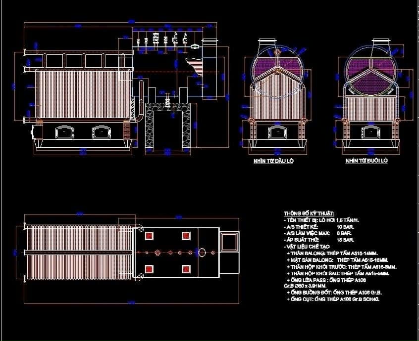Thiết Kế Sản Phẩm Lò Hơi Tổ Hợp 3Pass - Buồng Đốt Phụ Kiểu Vách Ướt Với Ưu Điểm Buồng Đốt Rộng Hiệu Suất Cao Khói Thải Lò Hơi Thân Thiện Môi Trường 